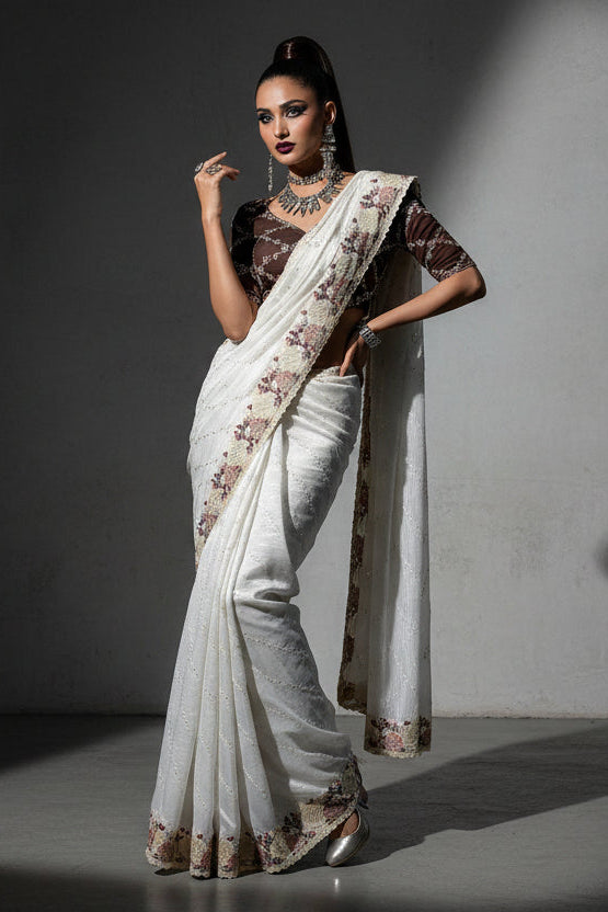 Lustrous Whispers Crush Silk Saree