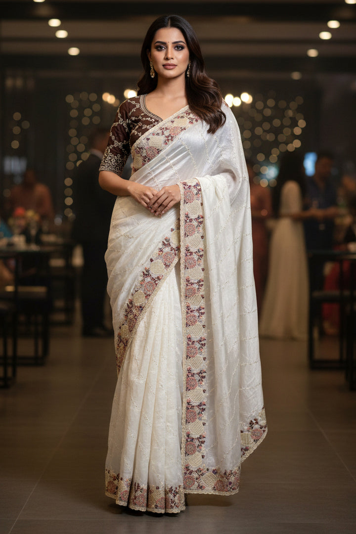 Lustrous Whispers Crush Silk Saree