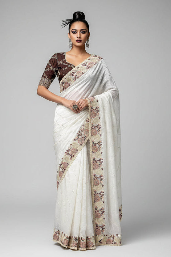 Lustrous Whispers Crush Silk Saree