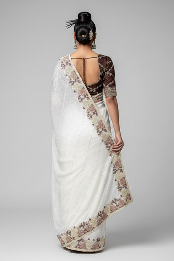 Lustrous Whispers Crush Silk Saree