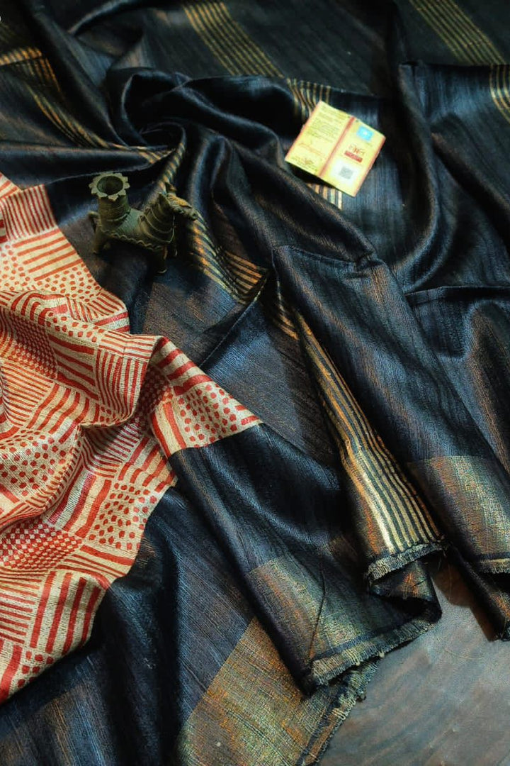Saanjhrekha Ghicha Tussar Silk Saree