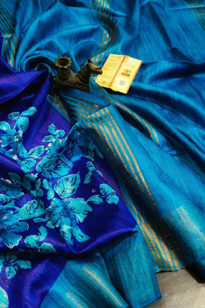 Saanjhrekha Ghicha Tussar Silk Saree