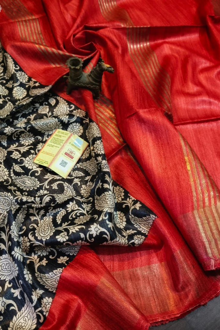 Saanjhrekha Ghicha Tussar Silk Saree