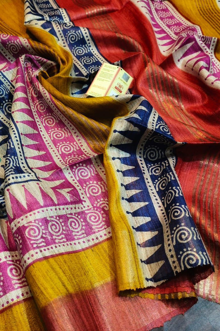 Saanjhrekha Ghicha Tussar Silk Saree