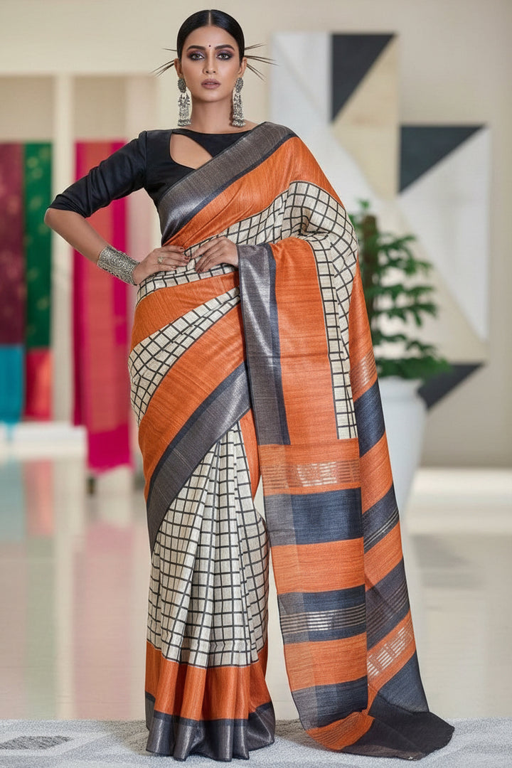 Tussarika Ghicha Tussar Silk Saree