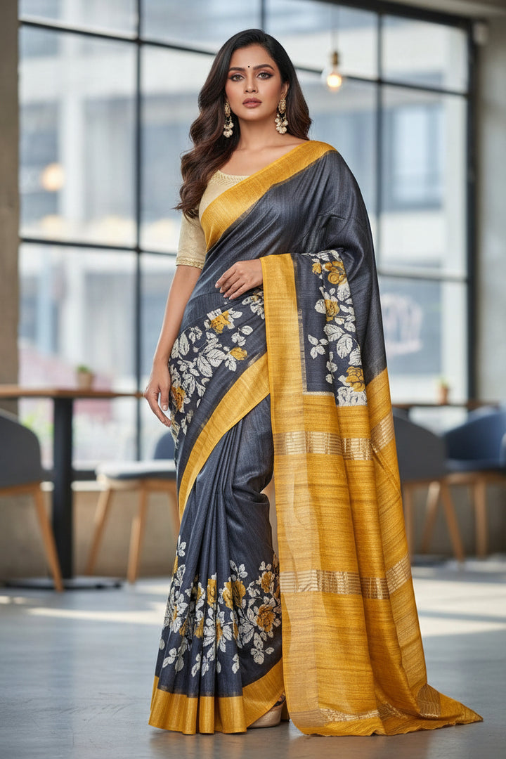 Tussarika Ghicha Tussar Silk Saree