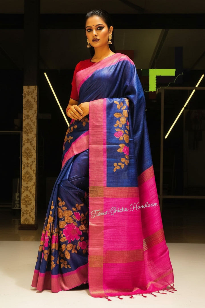 Tussarika Ghicha Tussar Silk Saree