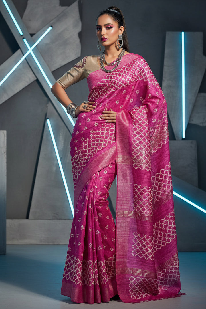 Tussarika Ghicha Tussar Silk Saree