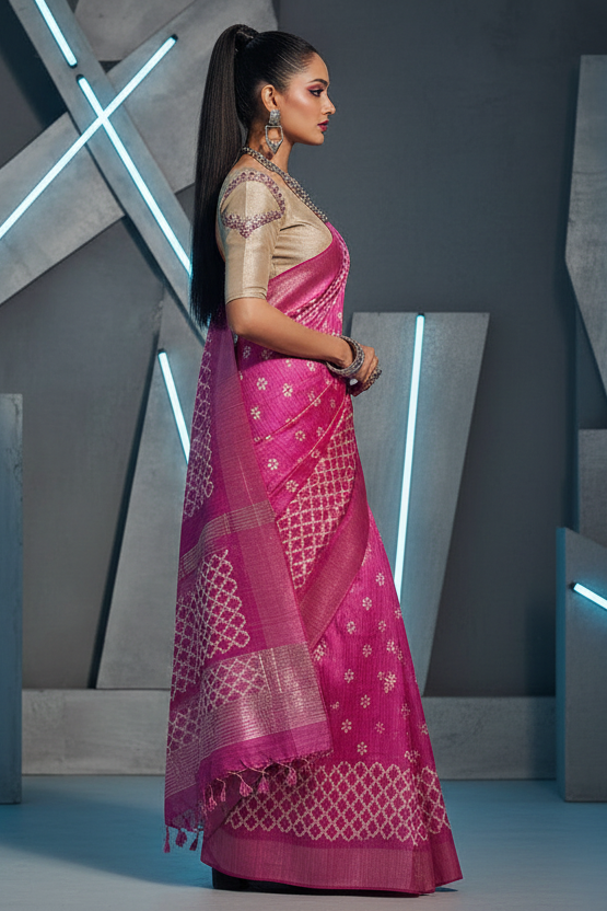 Tussarika Ghicha Tussar Silk Saree