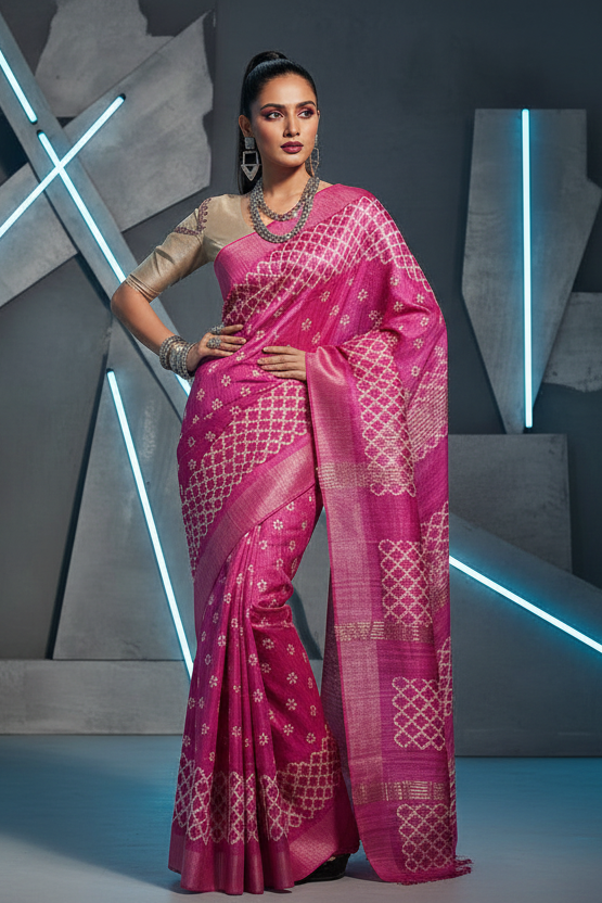 Tussarika Ghicha Tussar Silk Saree