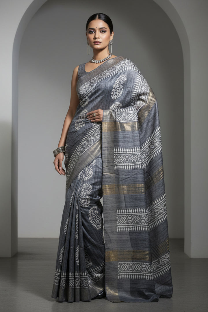 Tussarika Ghicha Tussar Silk Saree