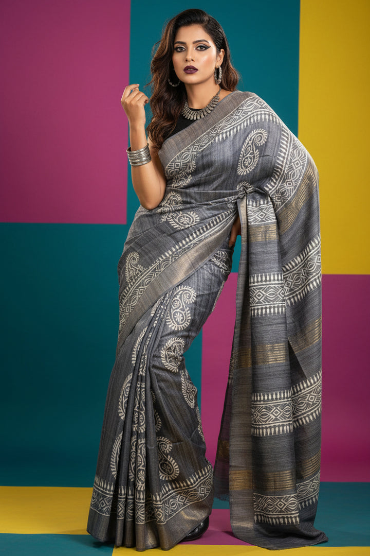 Tussarika Ghicha Tussar Silk Saree