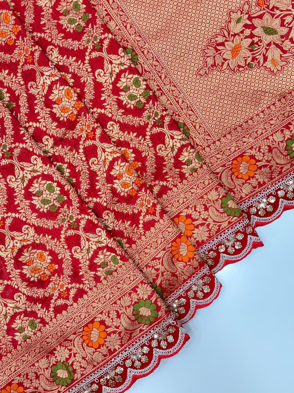 Karwa Chauth Special Crepe Khaddi Silk Saree