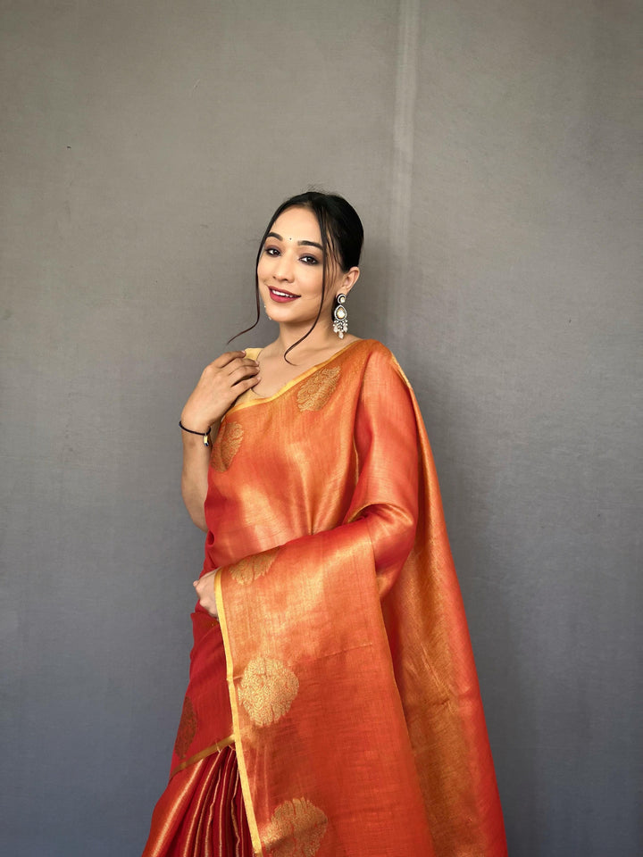 Sargam of Autumn Tissue Silk Saree
