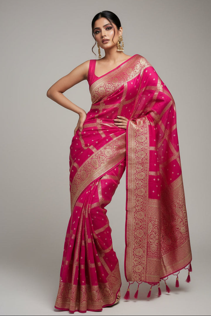Golden Harmony Georgette Saree