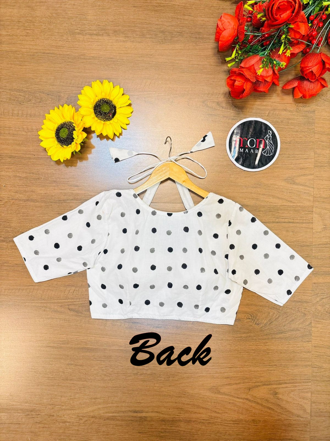 White & Black Dabu Masaba Cotton Blouse [Shade 2]