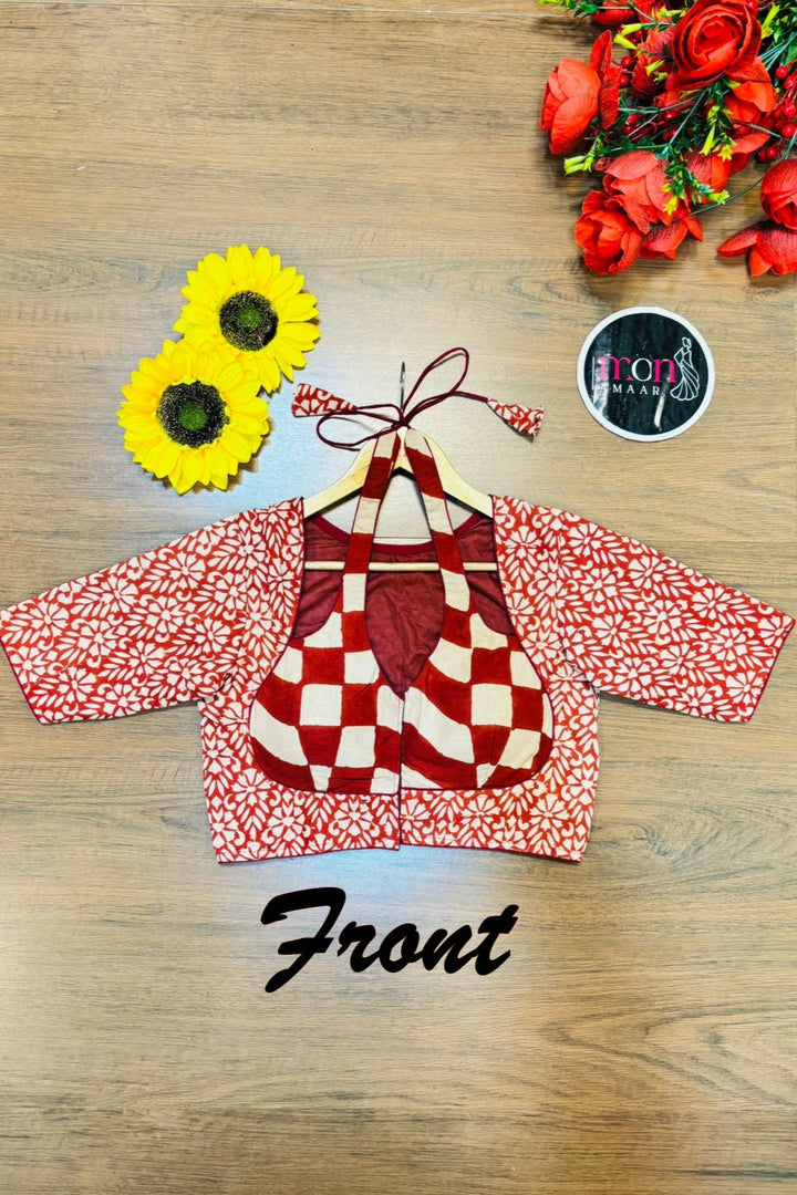 Red shadow Masaba Cotton Blouse