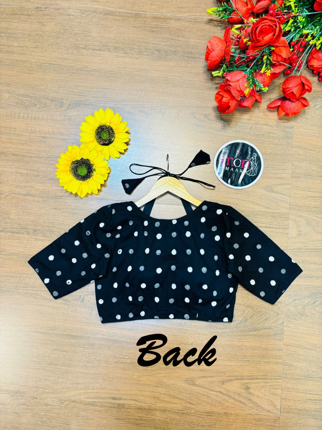 Black Shade Dabu Masaba Cotton Blouse