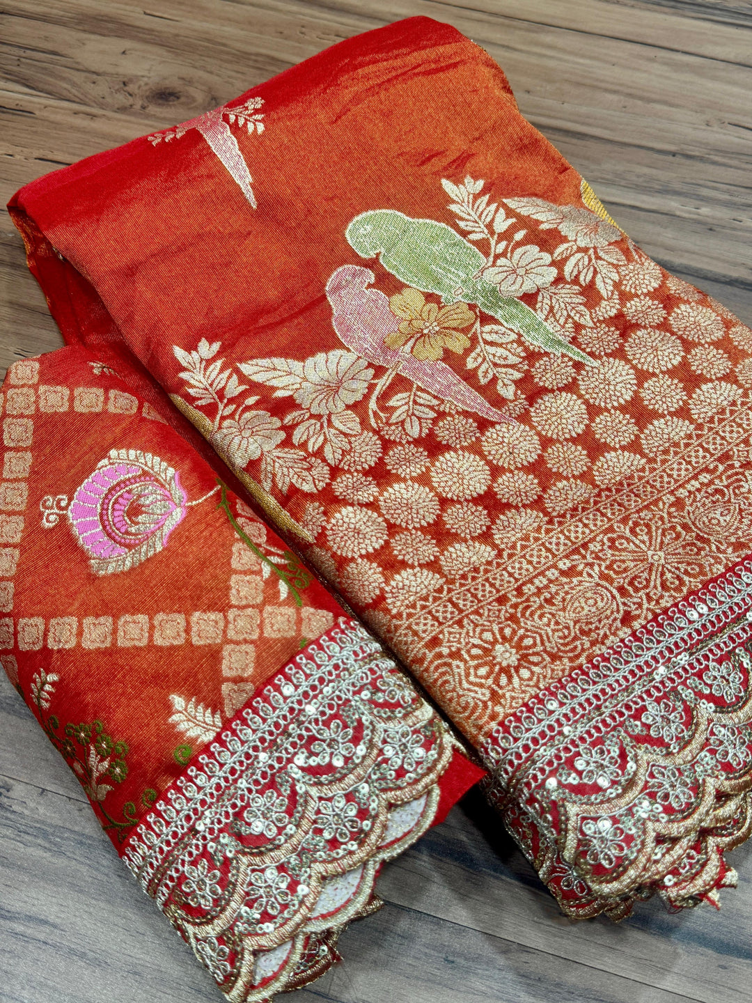 Rain-Kissed Grace Organza Tissue Silk Saree