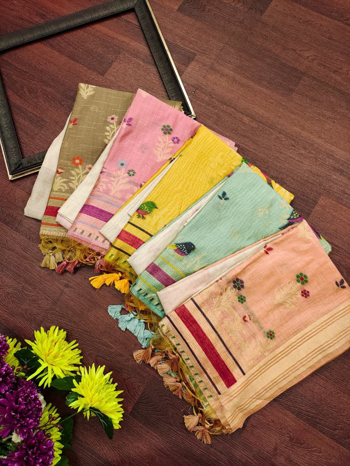 Twilight Radiance Muga Cotton Saree