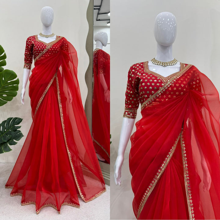 Starlit Symphony Organza Saree