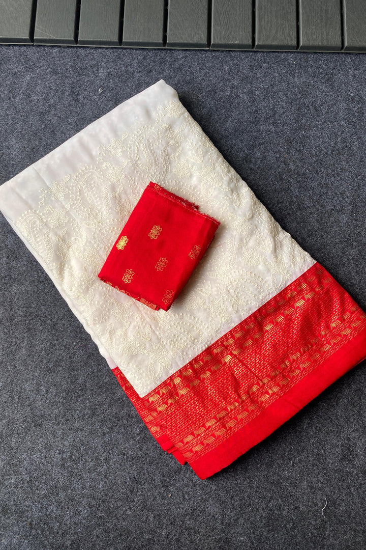 Radiant Haze Georgette Saree