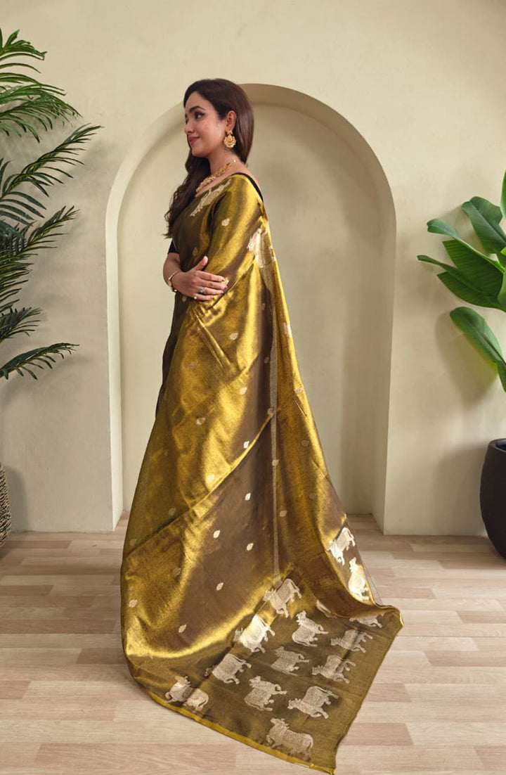 Divine Kamdhenu Tissue Silk Saree