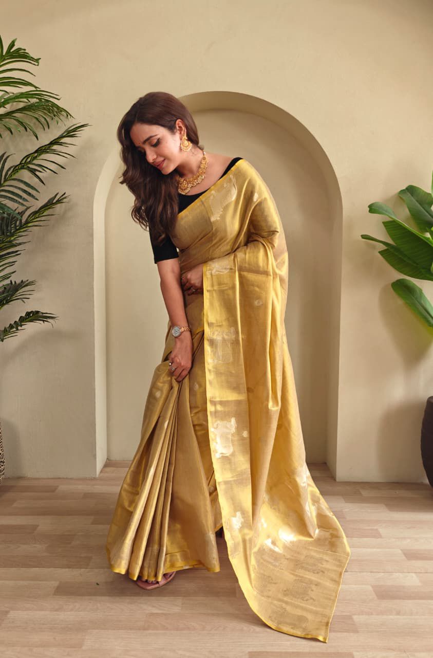 Divine Kamdhenu Tissue Silk Saree