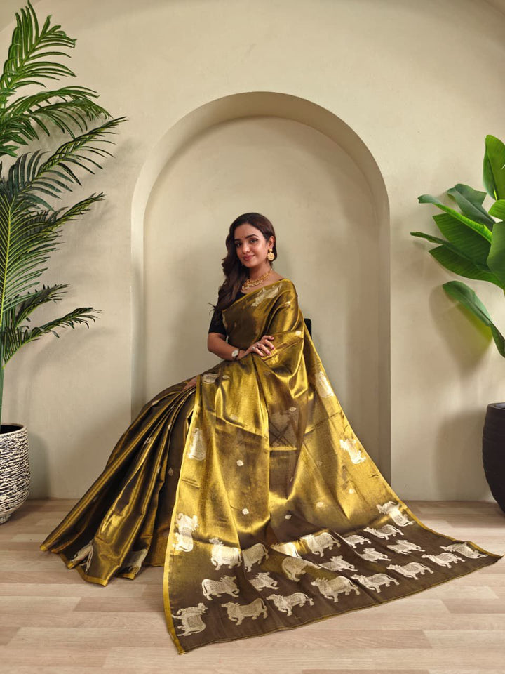 Divine Kamdhenu Tissue Silk Saree