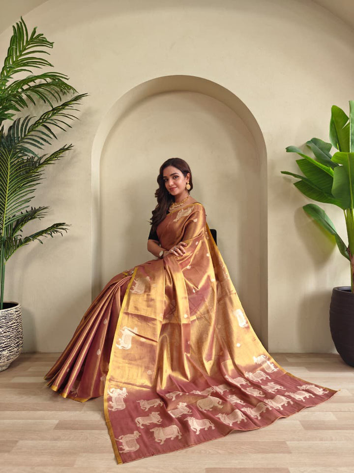 Divine Kamdhenu Tissue Silk Saree