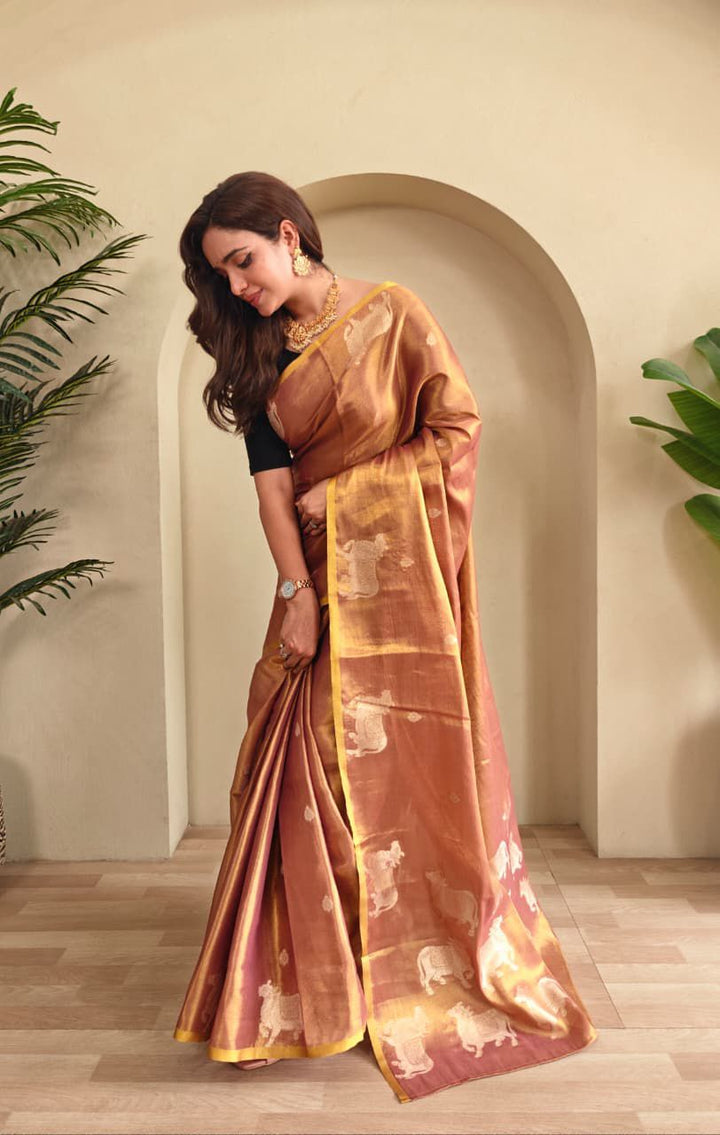 Divine Kamdhenu Tissue Silk Saree