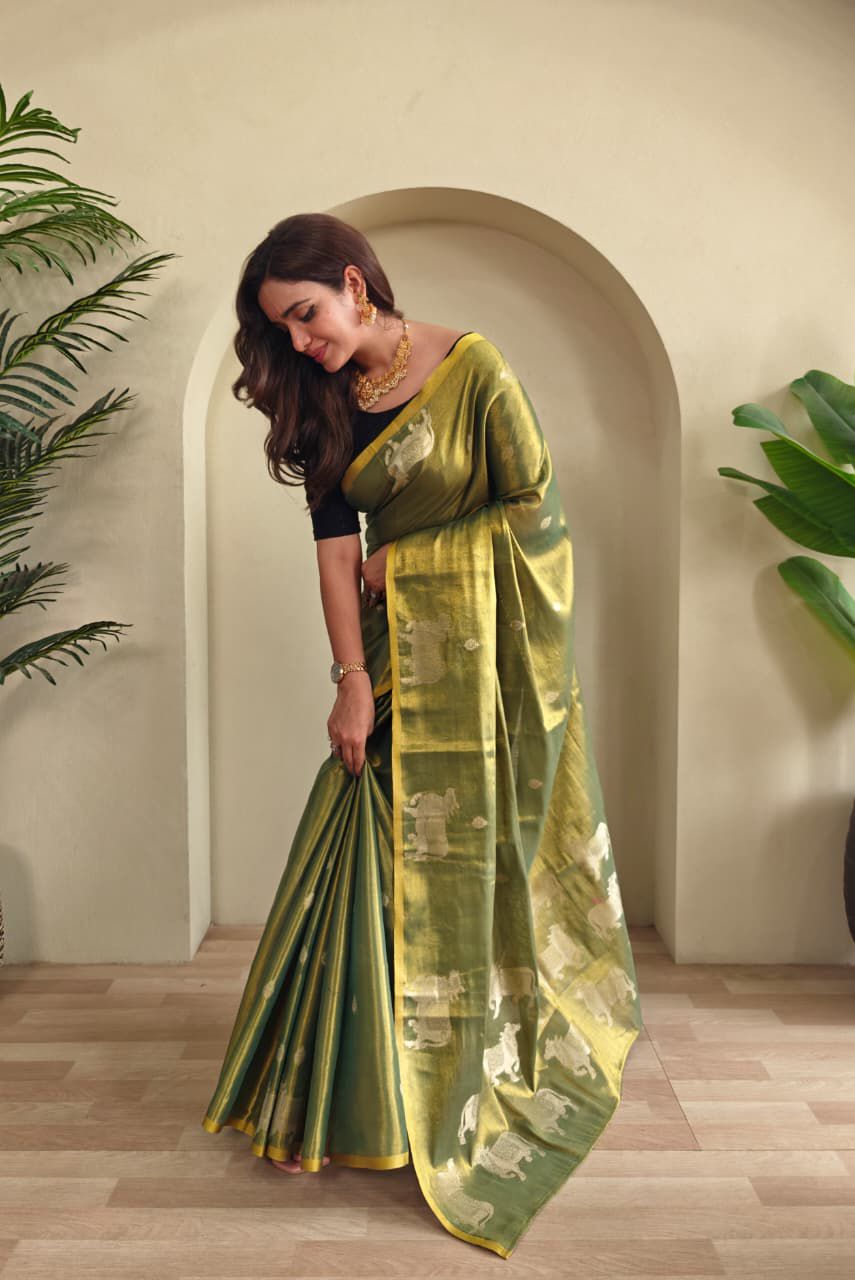 Divine Kamdhenu Tissue Silk Saree