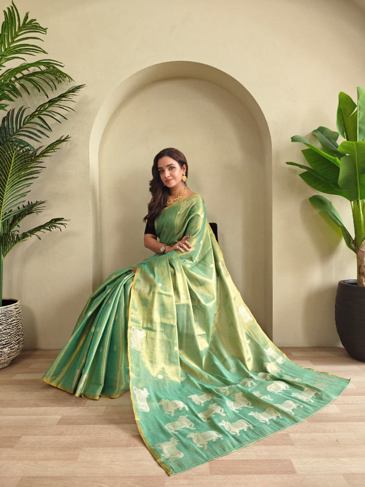 Divine Kamdhenu Tissue Silk Saree