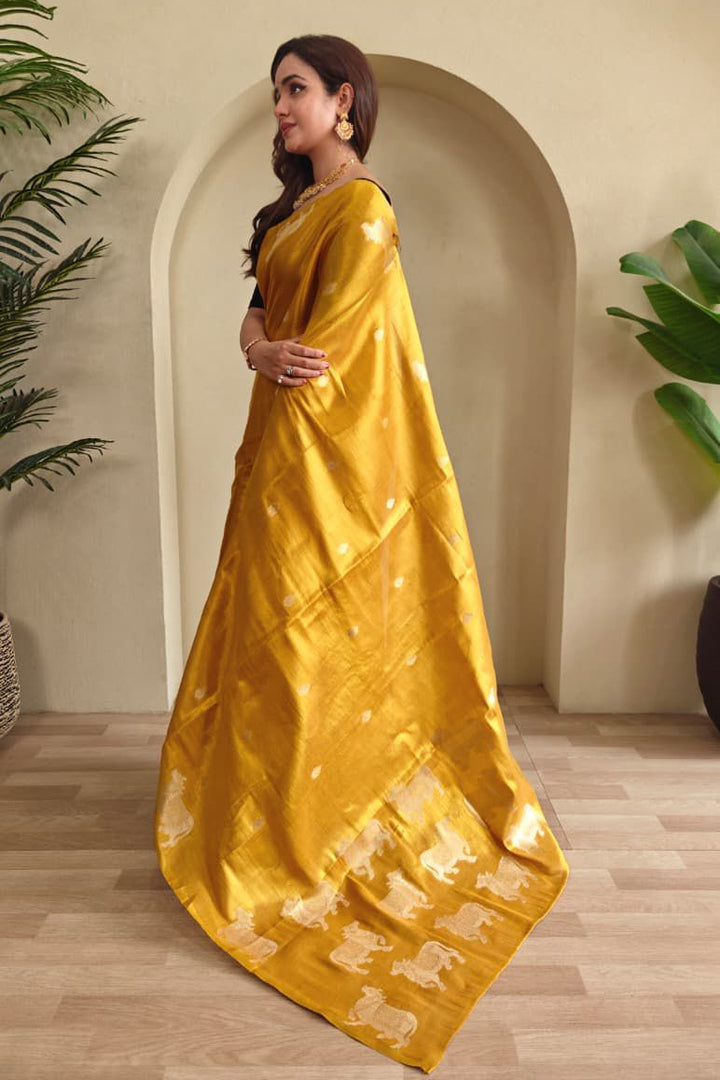 Divine Kamdhenu Tissue Silk Saree