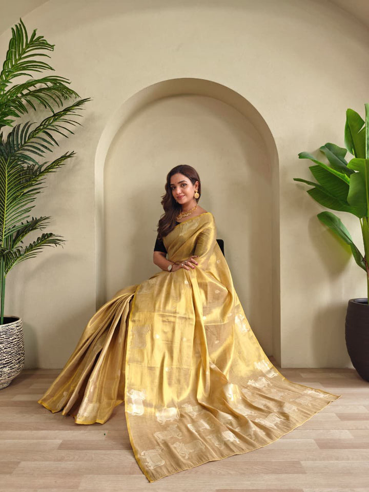 Divine Kamdhenu Tissue Silk Saree