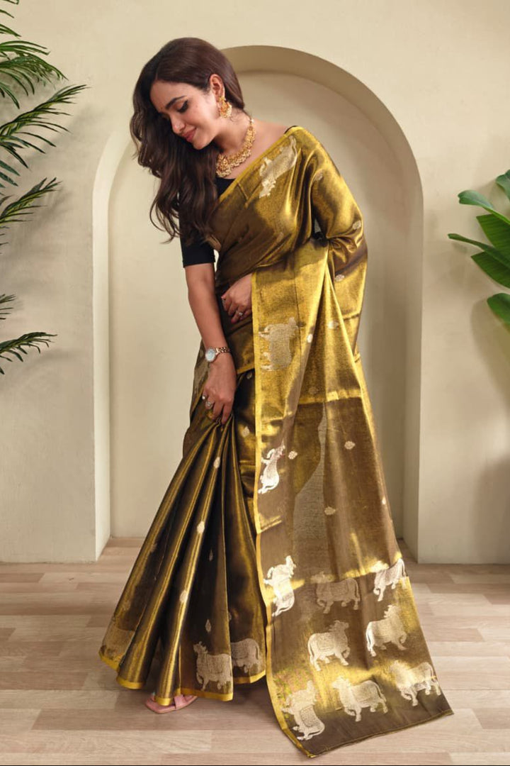 Divine Kamdhenu Tissue Silk Saree