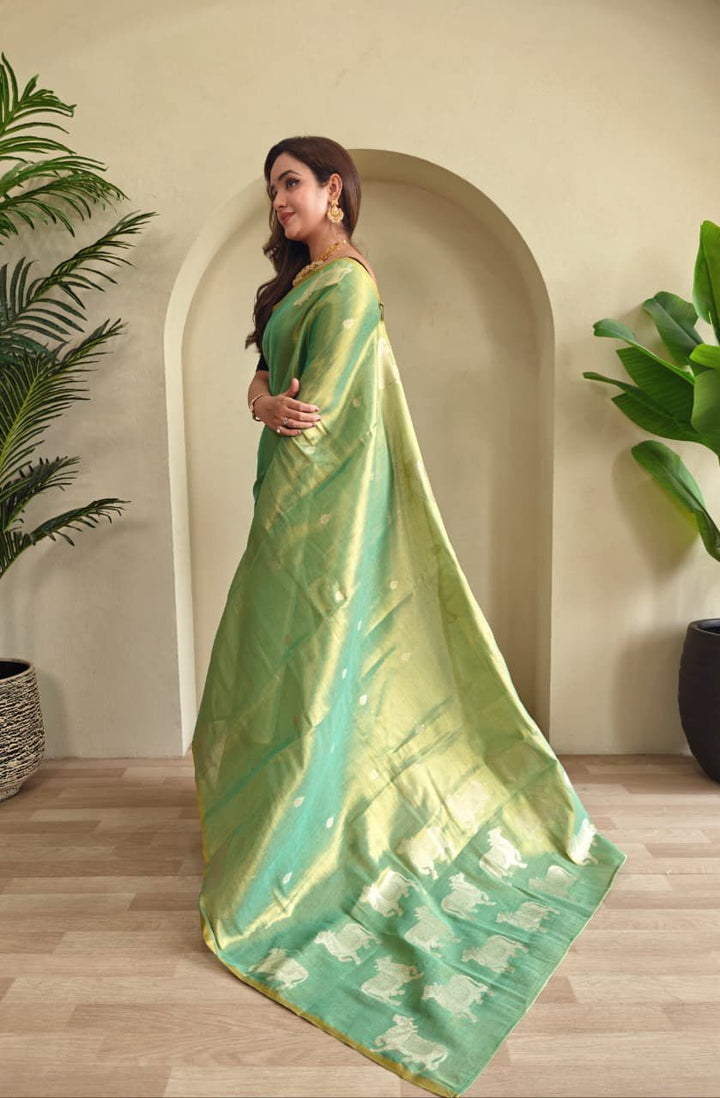 Divine Kamdhenu Tissue Silk Saree