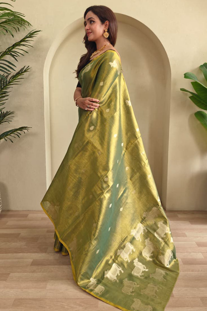 Divine Kamdhenu Tissue Silk Saree