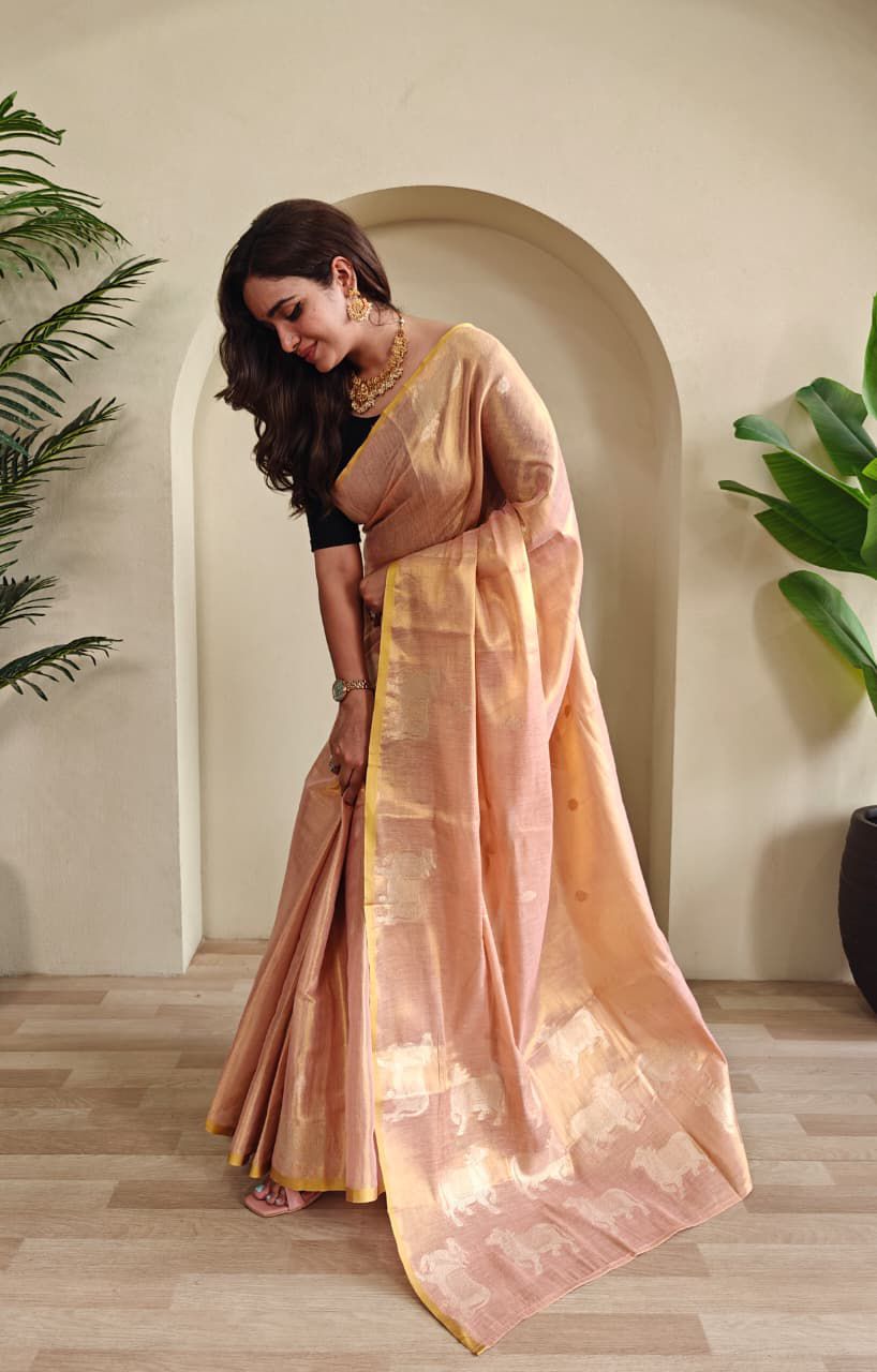 Divine Kamdhenu Tissue Silk Saree