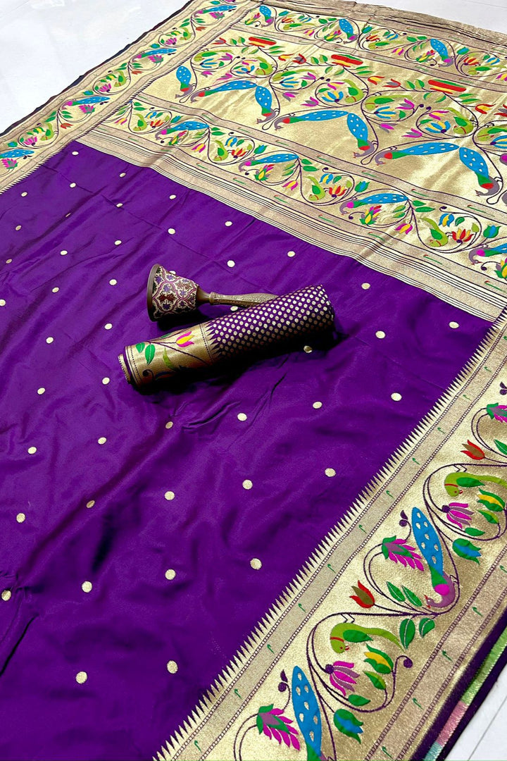 Evening Star Kanchivaram Paithani Silk Saree