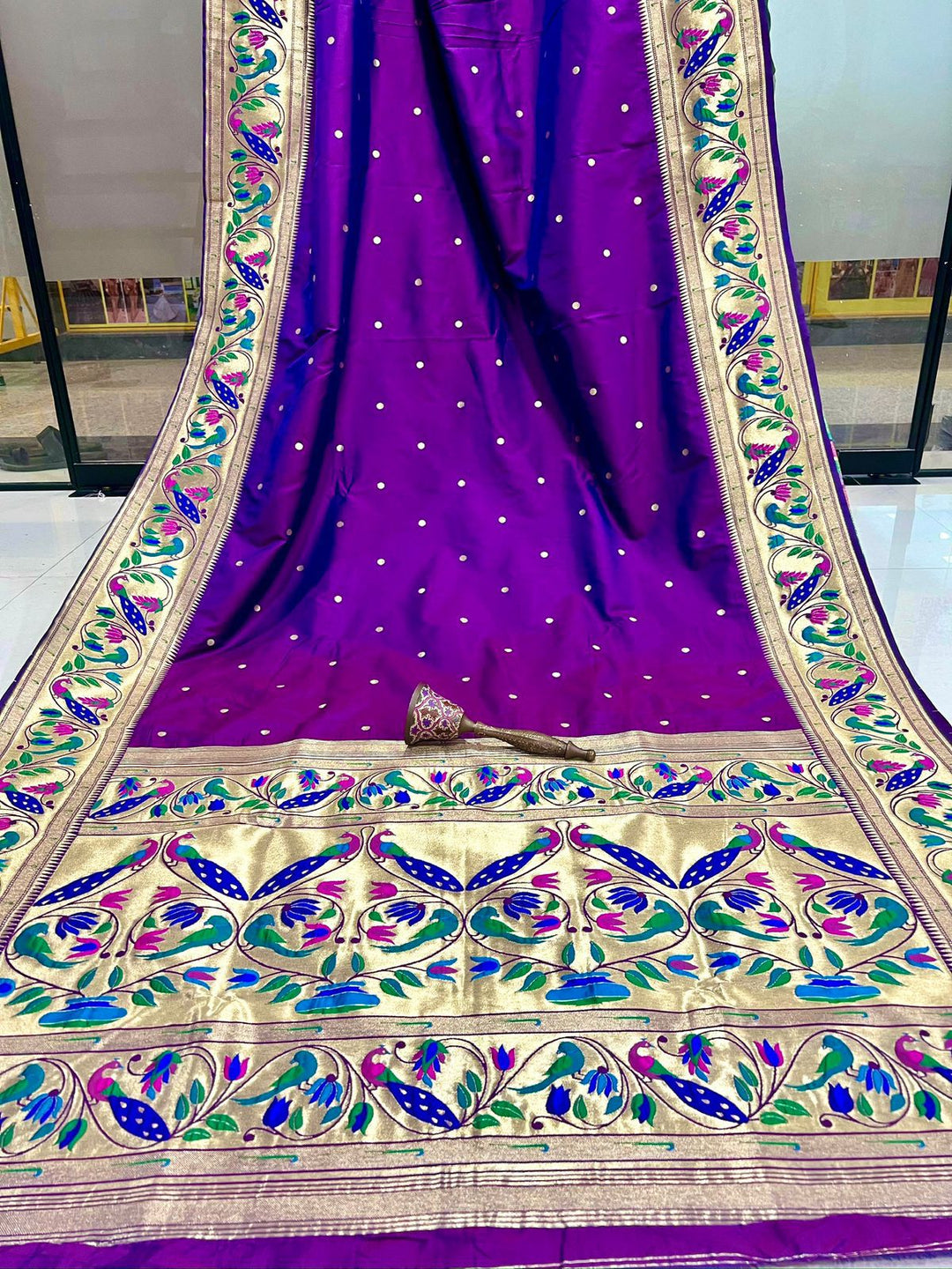 Evening Star Kanchivaram Paithani Silk Saree