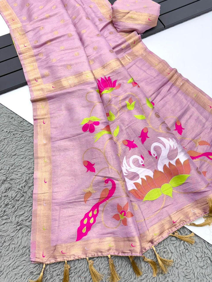 Autumn of the Heart Tissue Organza Saree