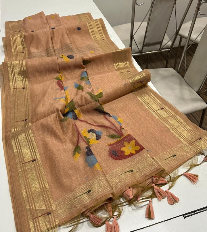 Eternal Shine Muga Cotton Saree