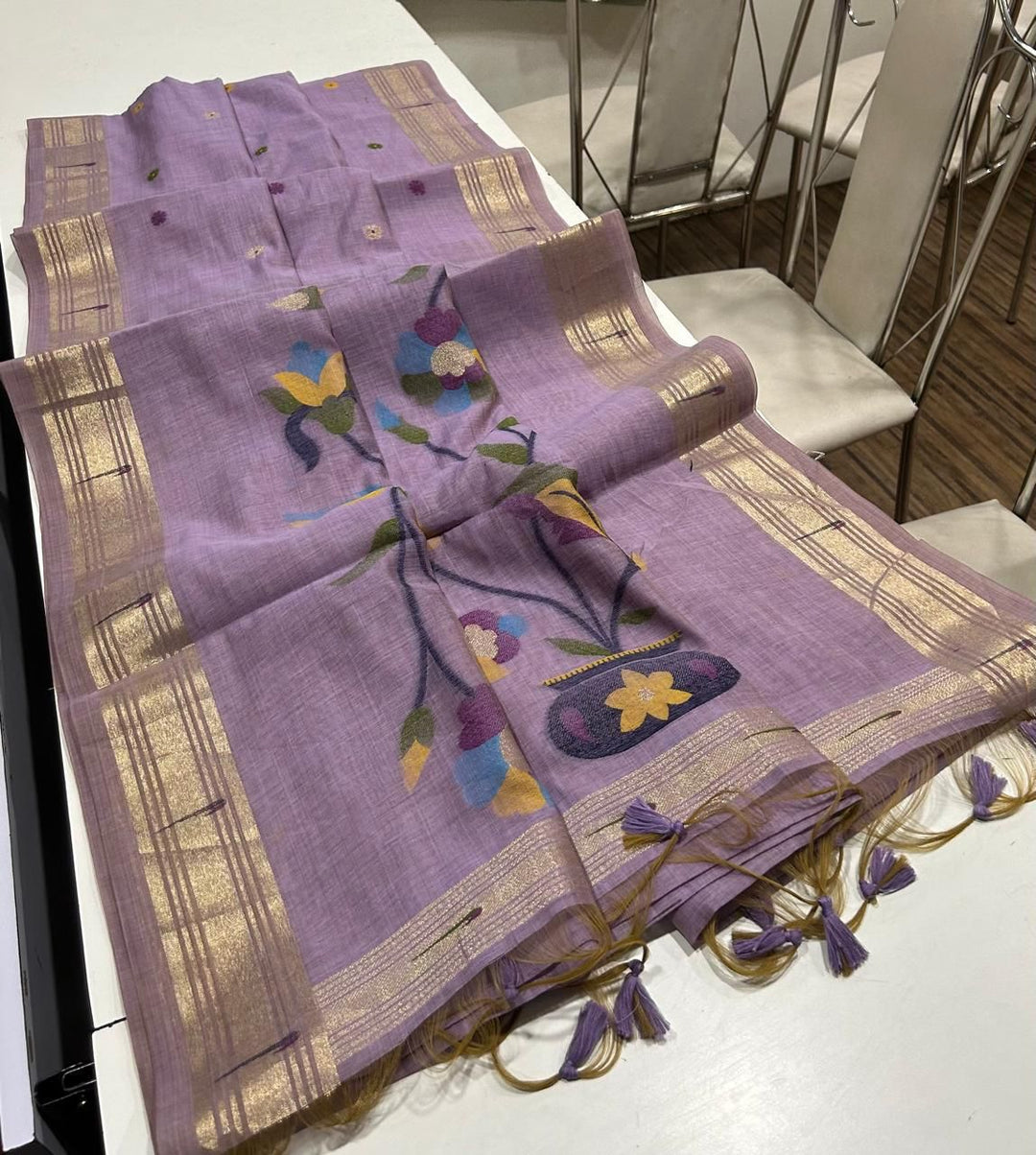 Eternal Shine Muga Cotton Saree