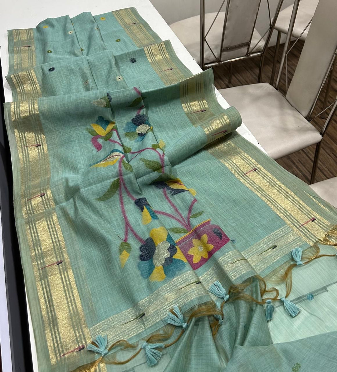 Eternal Shine Muga Cotton Saree