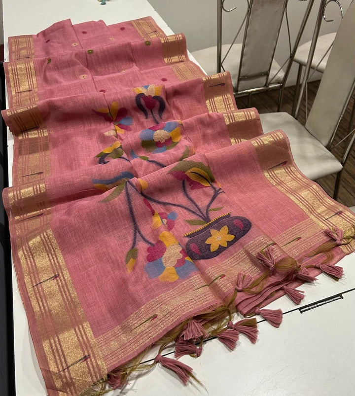Eternal Shine Muga Cotton Saree