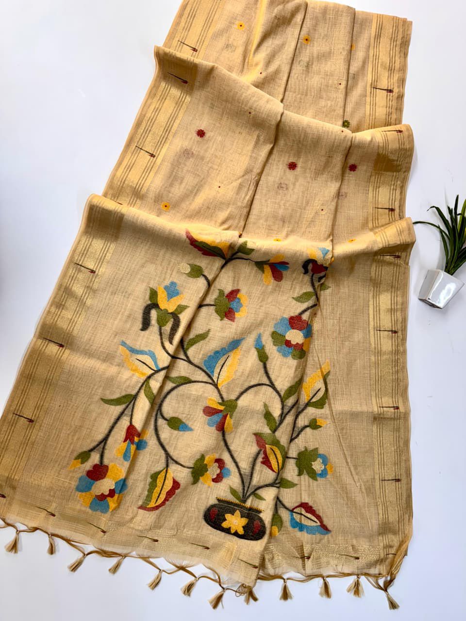 Eternal Shine Muga Cotton Saree