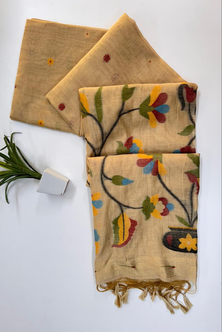 Eternal Shine Muga Cotton Saree