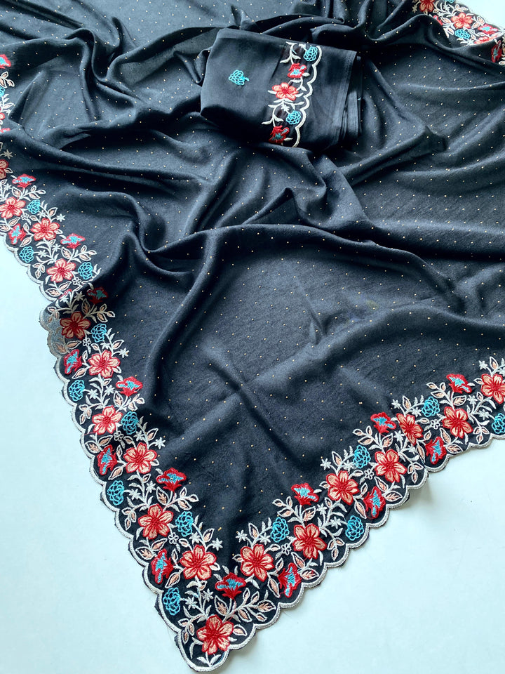 Raindrop Romance Georgette Saree