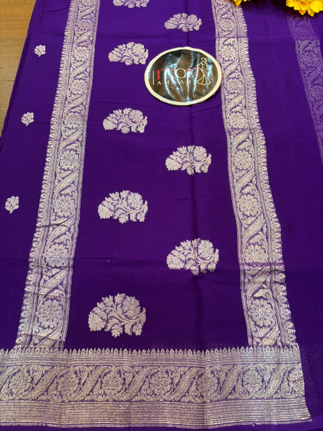 Legacy Of Khaddi Chiffon Handloom Banarasi Saree [Purple]